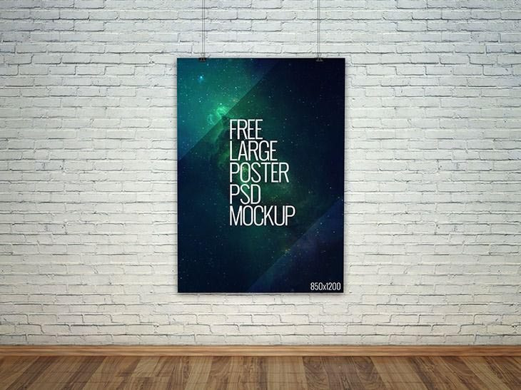 Large Poster Mockup GraphBerry free template PSD