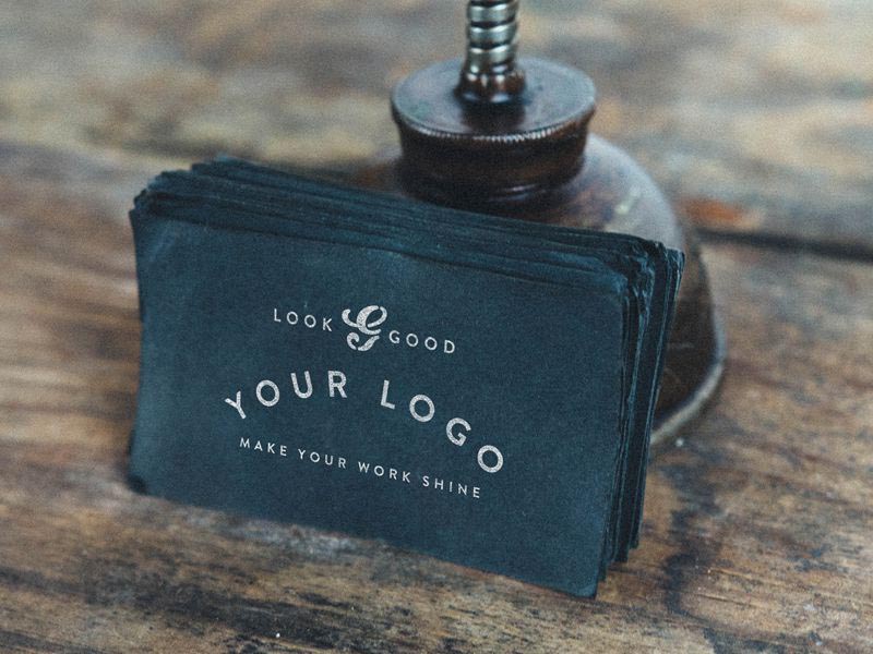 Handcrafted Business Card Mockup Dustin Lee free template PSD