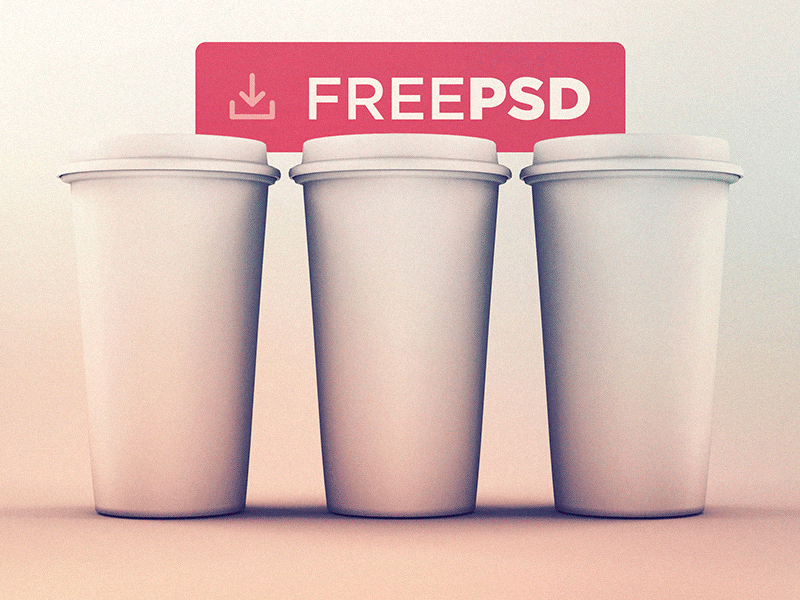 Cups Mockup Diogo Capelo free template PSD